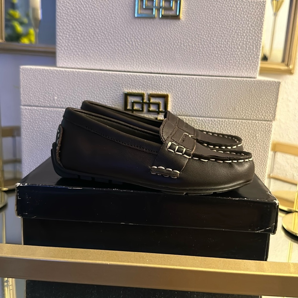 Leather Polo Ralph Lauren Size 8 toddler chocolate telly penny loafers